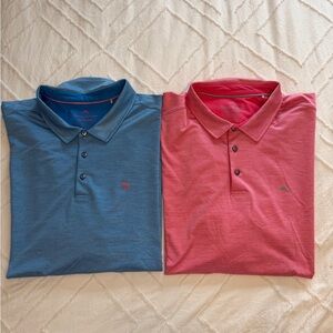 Tommy Bahama Mens lightweight Performance Polo Shirt Size XXXL 3X BLUE & PINK